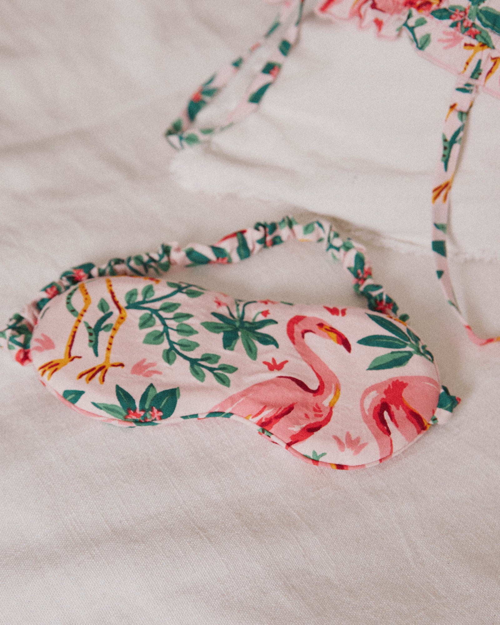 Flock Of Flamingos - Satin Eye Mask - Rose - Printfresh