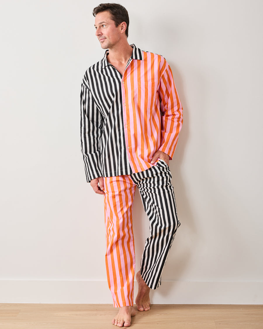 Showtime Stripes - Men's Long PJ Set - Skeleton Candy - Printfresh