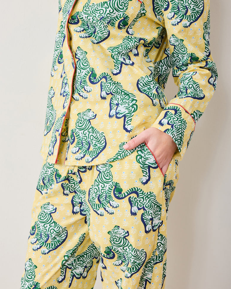 Tiger Queen - Long PJ Set - Citrine - Printfresh