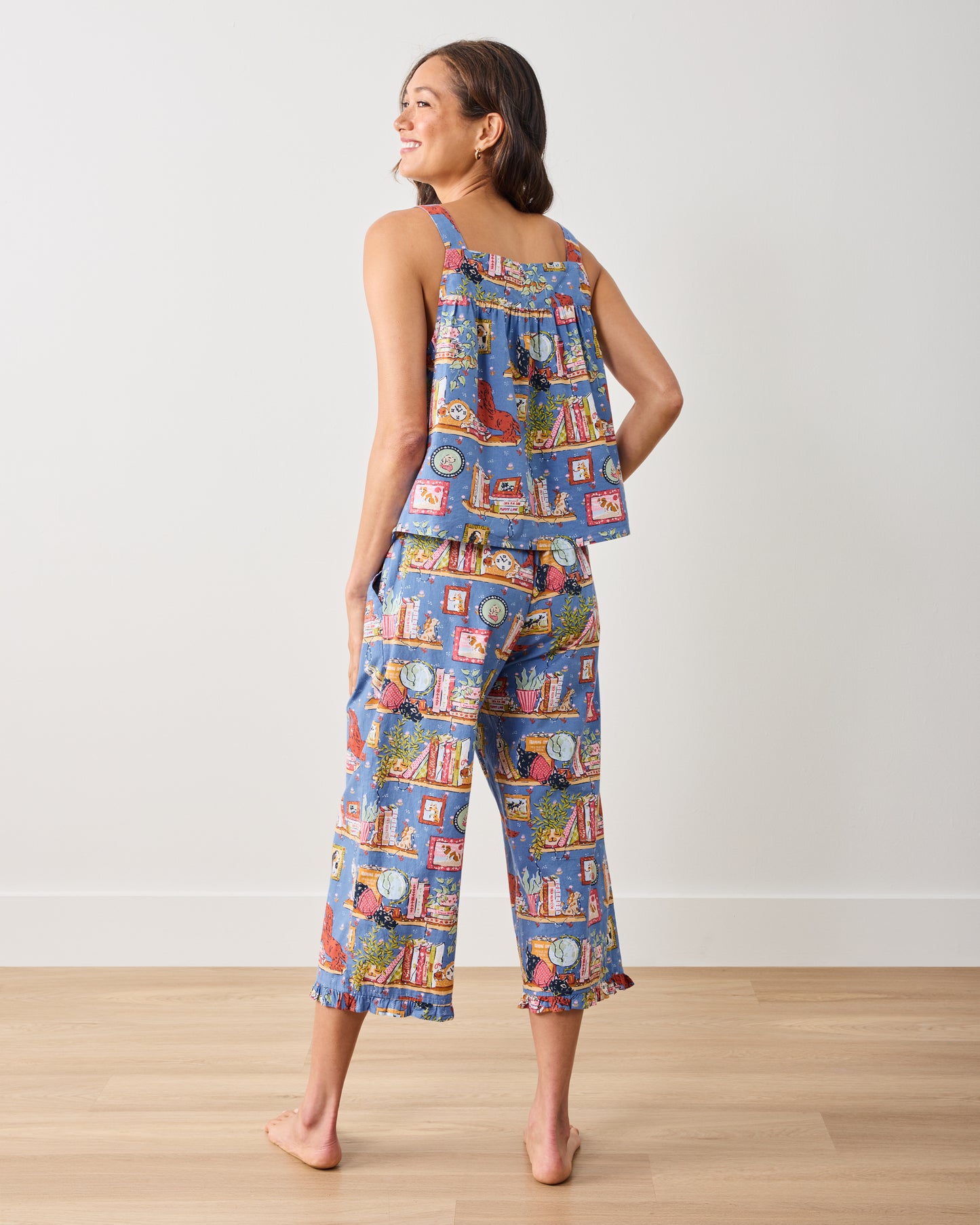 Unleashed Stories - Back to Bed Cropped Pant Set - Bookkeeper Blue - Printfresh