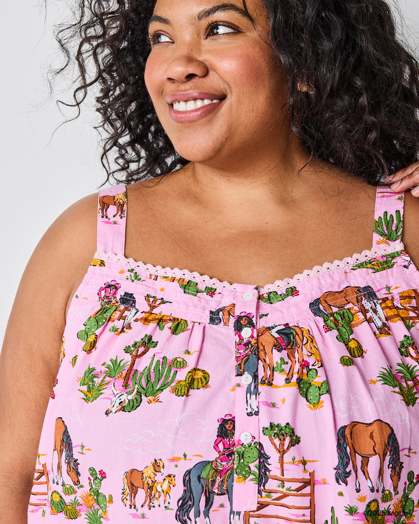 Barbie™ + Printfresh Western Barbie - Back To Bed Short Set - Cowgirl Pink - Printfresh