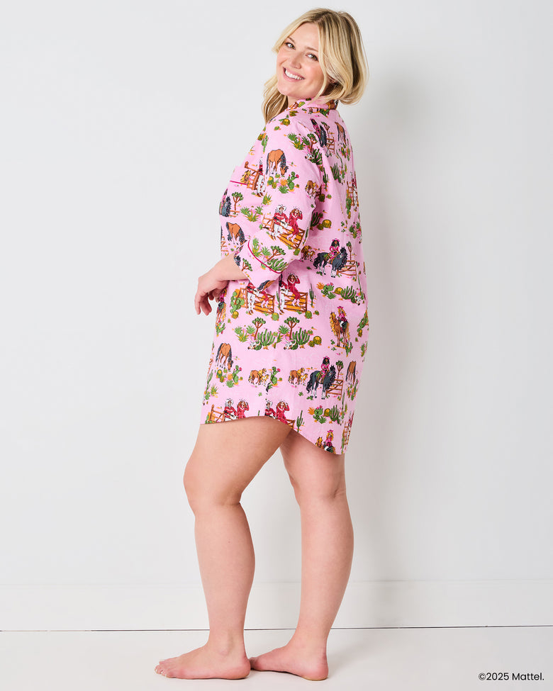 Barbie™ + Printfresh Western Barbie - Sleep Shirt - Cowgirl Pink - Printfresh