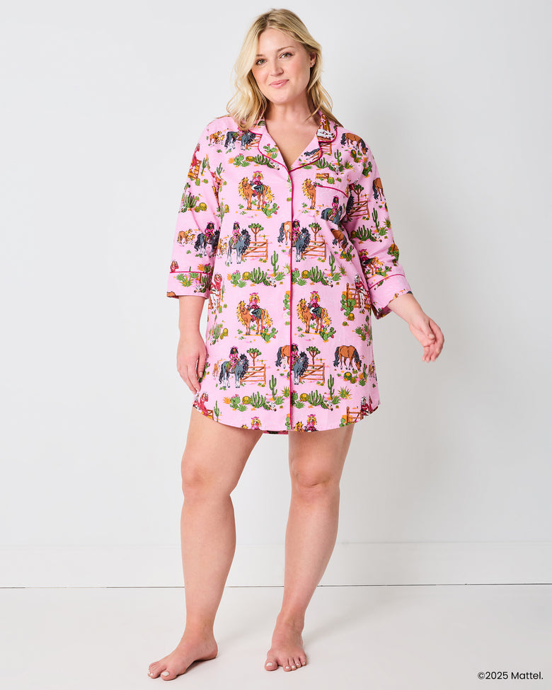 Barbie™ + Printfresh Western Barbie - Sleep Shirt - Cowgirl Pink - Printfresh