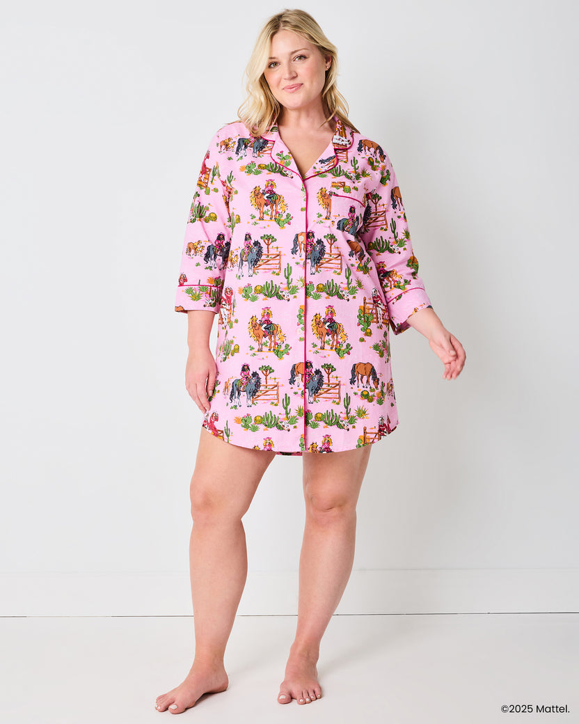 Barbie™ + Printfresh Western Barbie - Sleep Shirt - Cowgirl Pink - Printfresh