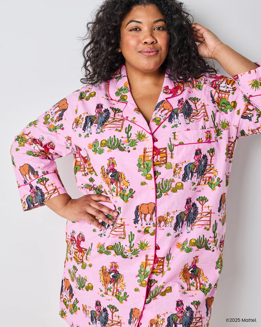 Barbie™ + Printfresh Western Barbie - Sleep Shirt - Cowgirl Pink - Printfresh