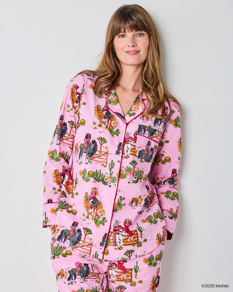 Barbie™ + Printfresh Western Barbie - Long PJ Set - Cowgirl Pink - Printfresh