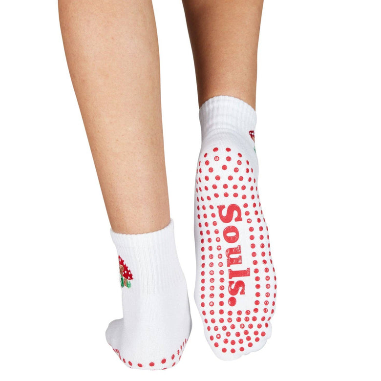 Shrooms - Unisex Grip Socks - White - Printfresh
