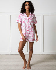 PF x Sean Taylor Girls' Trip Toile - Short PJ Set - Pink Cloud - Printfresh