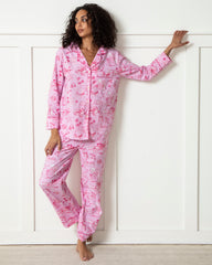 PF x Sean Taylor Girls' Trip Toile - Long PJ Set - Rose - Printfresh