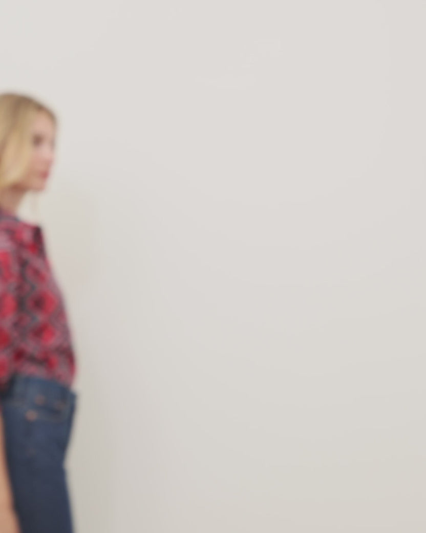 Kaleidoscope Diamond - Cleo Button Down - Navy/Red