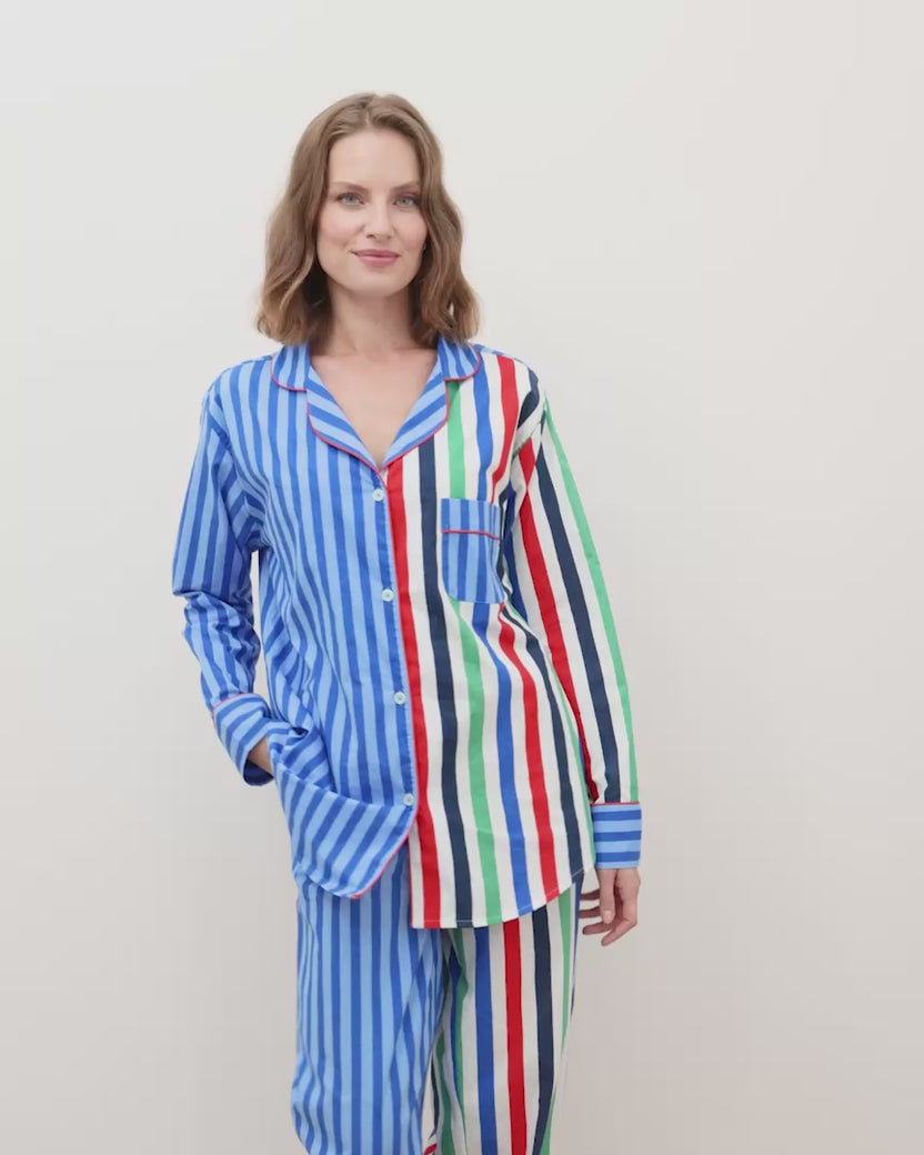 Gift Wrapping - Long PJ Set - Nautical Stripe