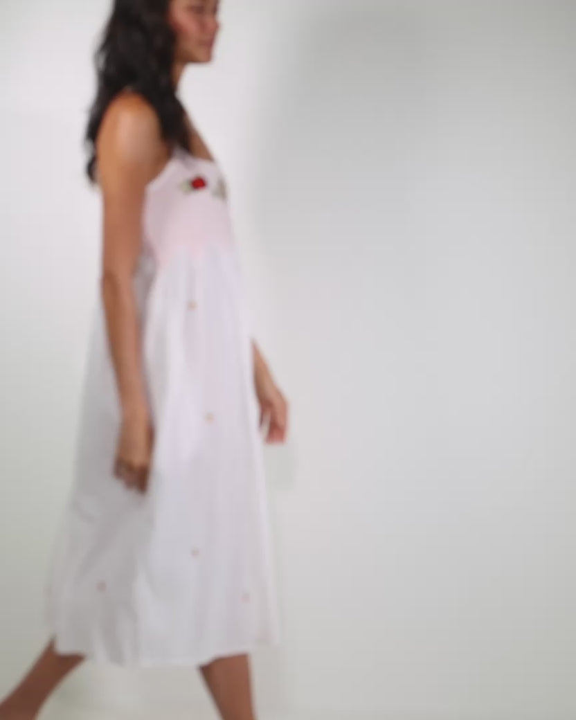 Embroidered Pumpkins - Naya Nightie - Natural