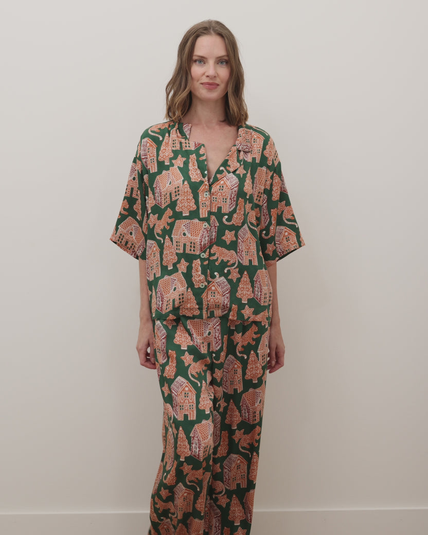 Gingerbread Party - Tall Eco Satin Wildest Dreams Set - Hunter Green