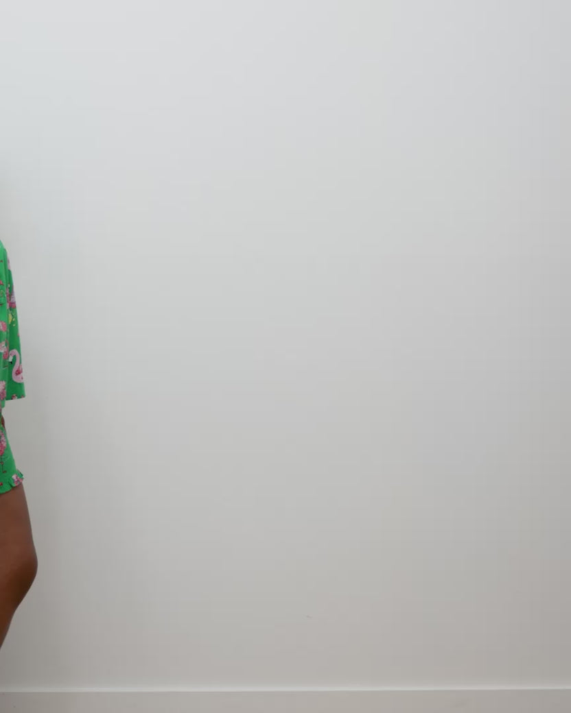 Flock Party - Pintuck Short Set - Palm Frond