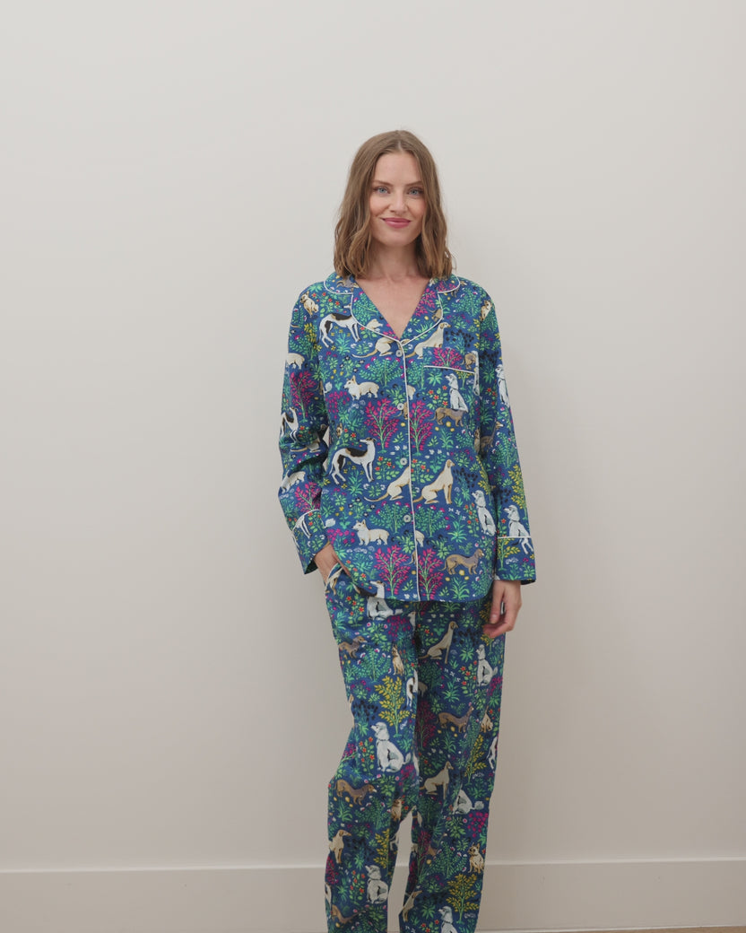 Must Love Dogs - Long PJ Set - Indigo