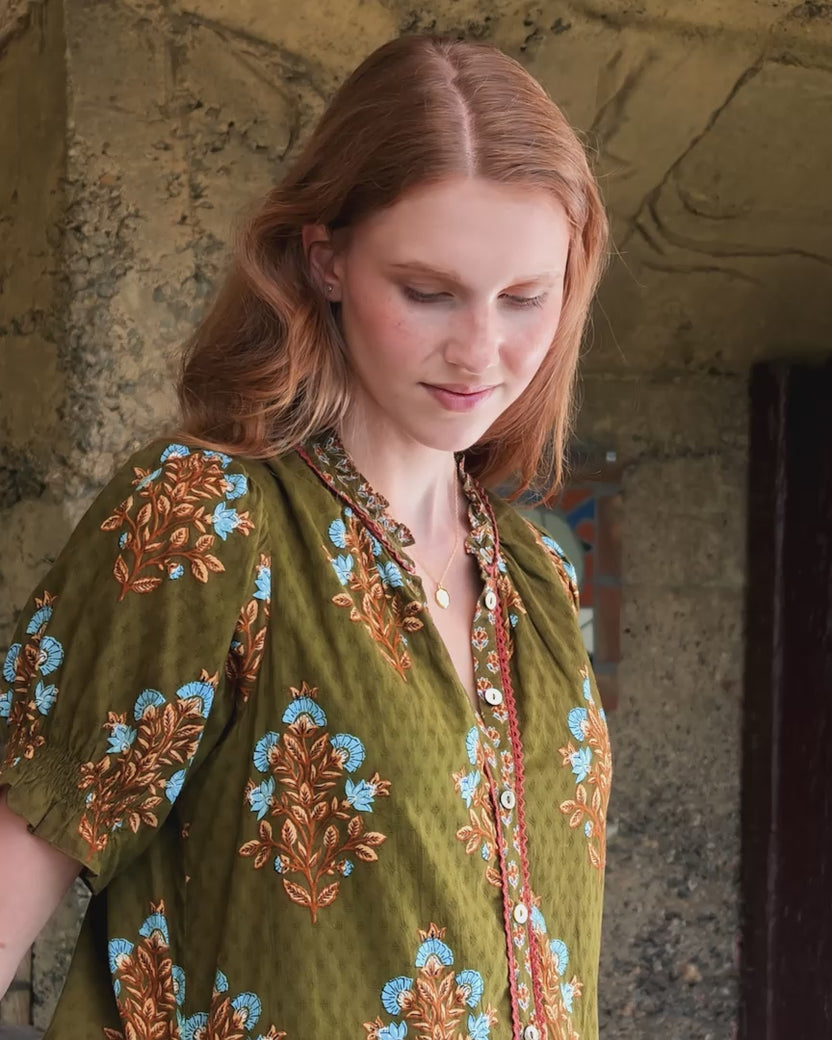 Colorado Wildflowers - Bella Dress - Deep Olive