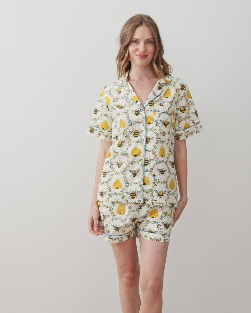 Sweet Bee - Short PJ Set - Cream