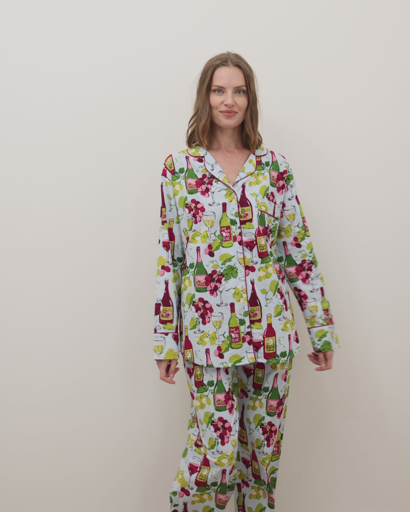 Wine Club - Long PJ Set - Vineyard Sky