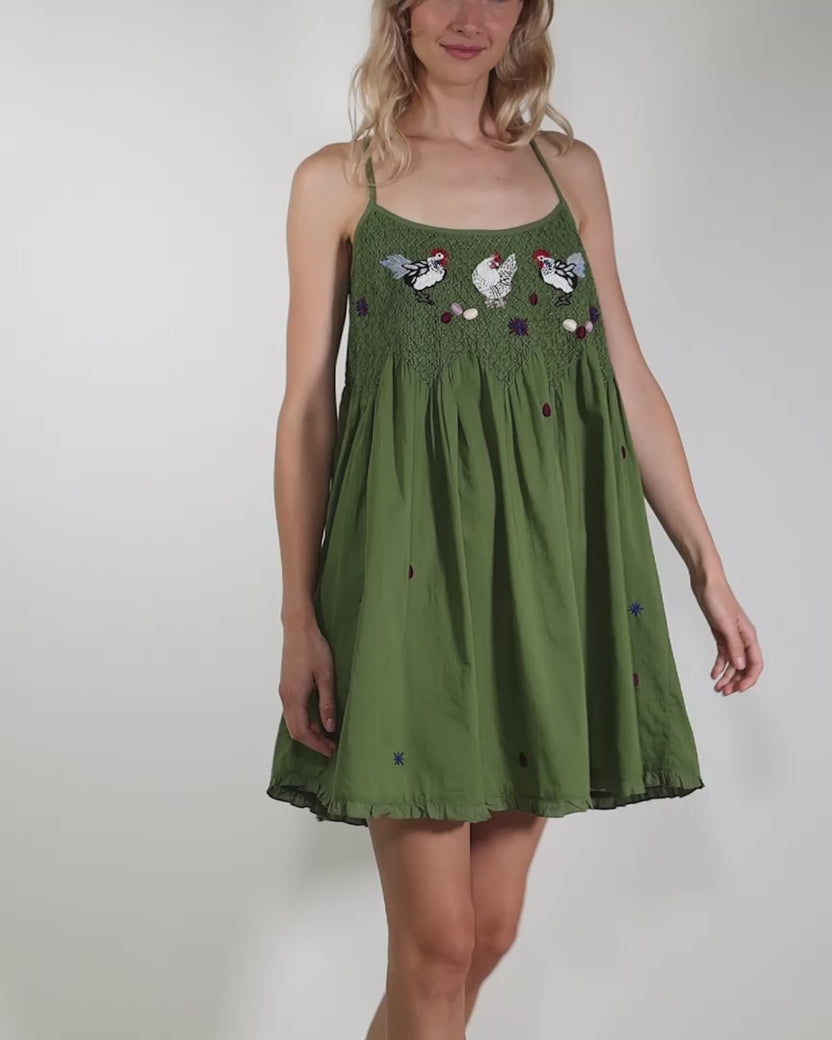 Chickens & Roosters - Tulsi Nightie - Olive