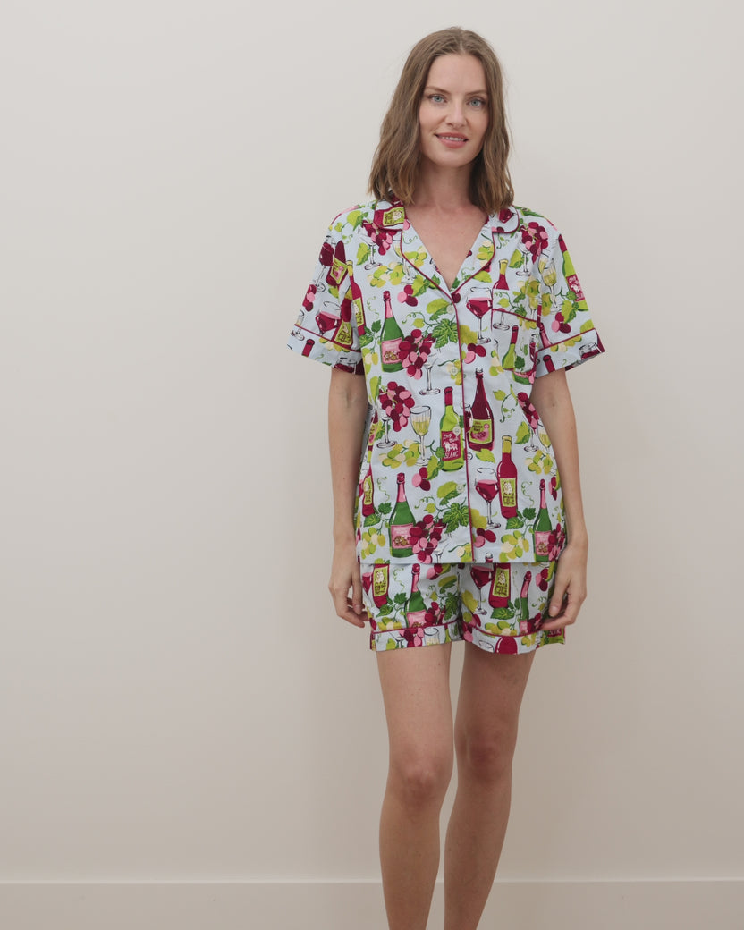 Wine Club - Short PJ Set - Vineyard Sky
