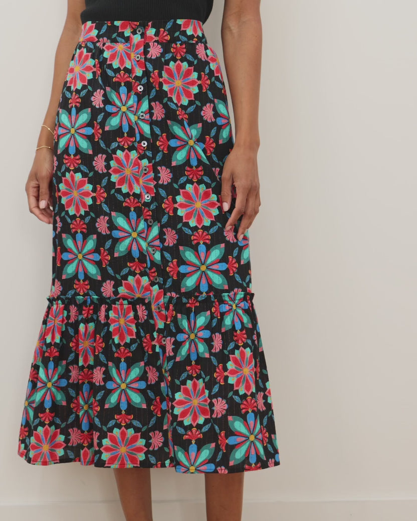 Mid Century Medallion - Perry Skirt - Ink