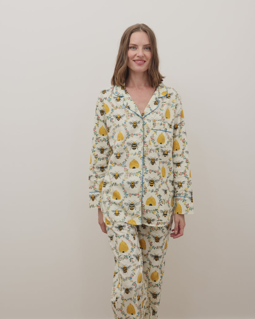 Sweet Bee - Long PJ Set - Cream