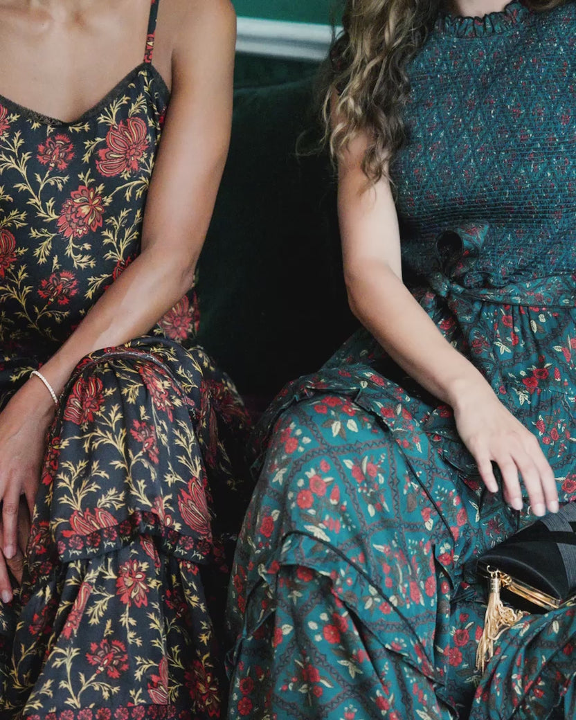Nordic Garden - Ready to Ruffle Maxi - Jade Ink