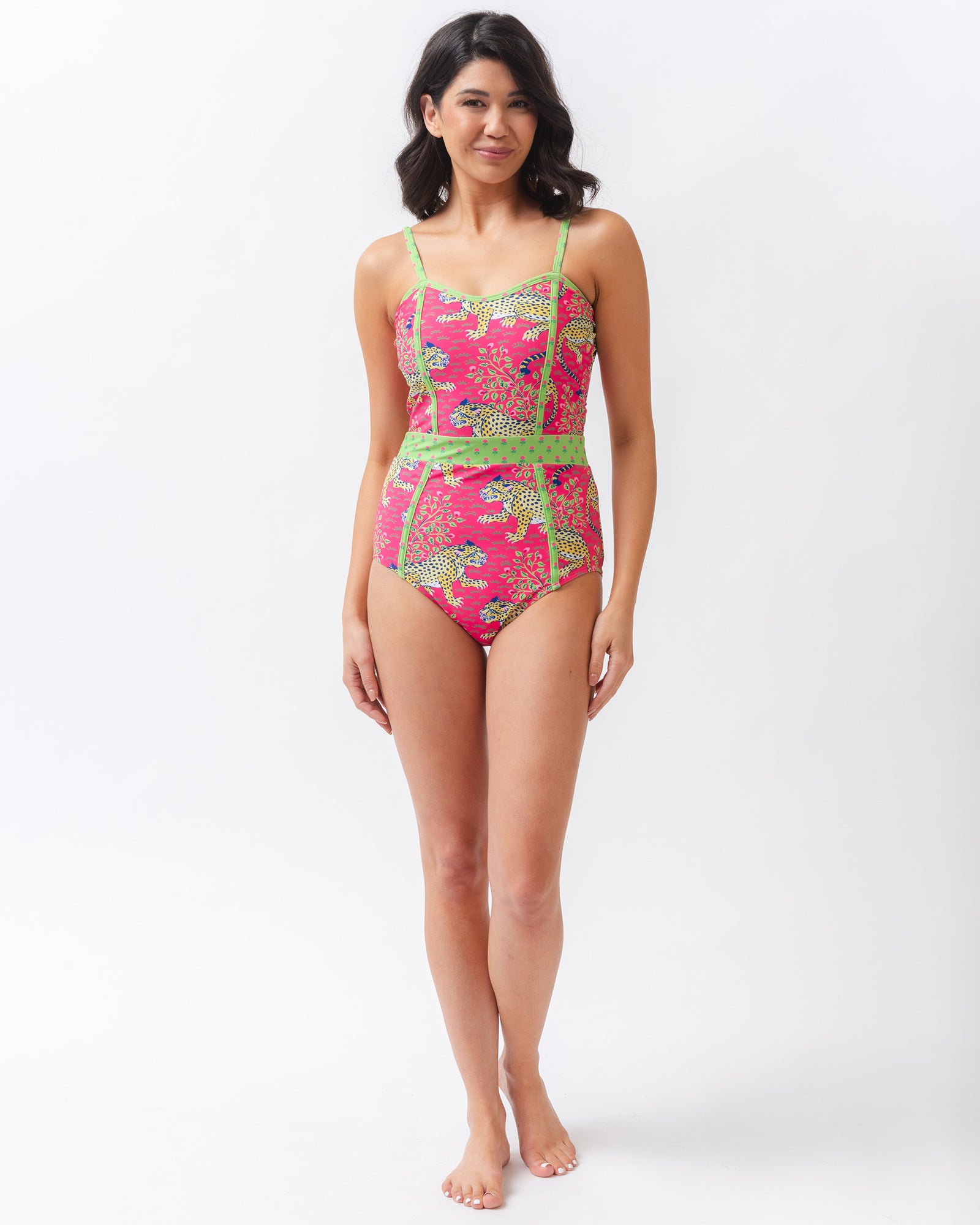 PF + Lime Ricki Bagheera - Classic One Piece - Hot Pink - Printfresh