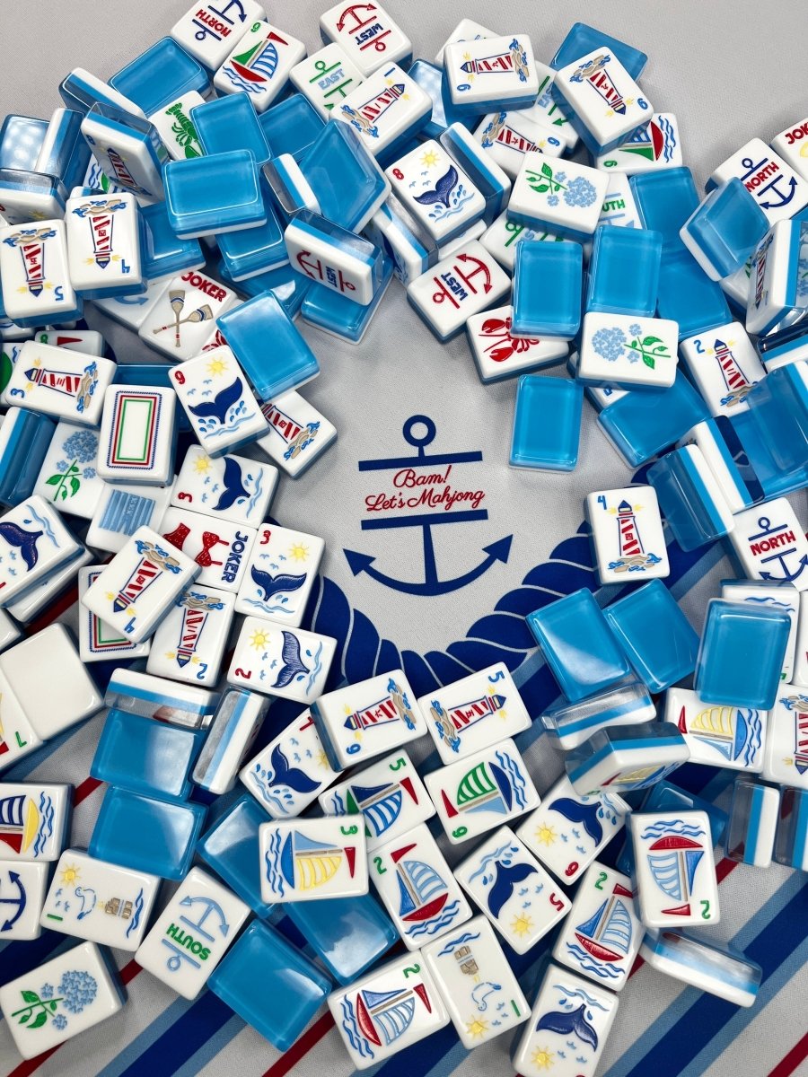 Nantucket - Mahjong Tile Set with Mat & Shufflers - Bam! Let’s Mahjong®