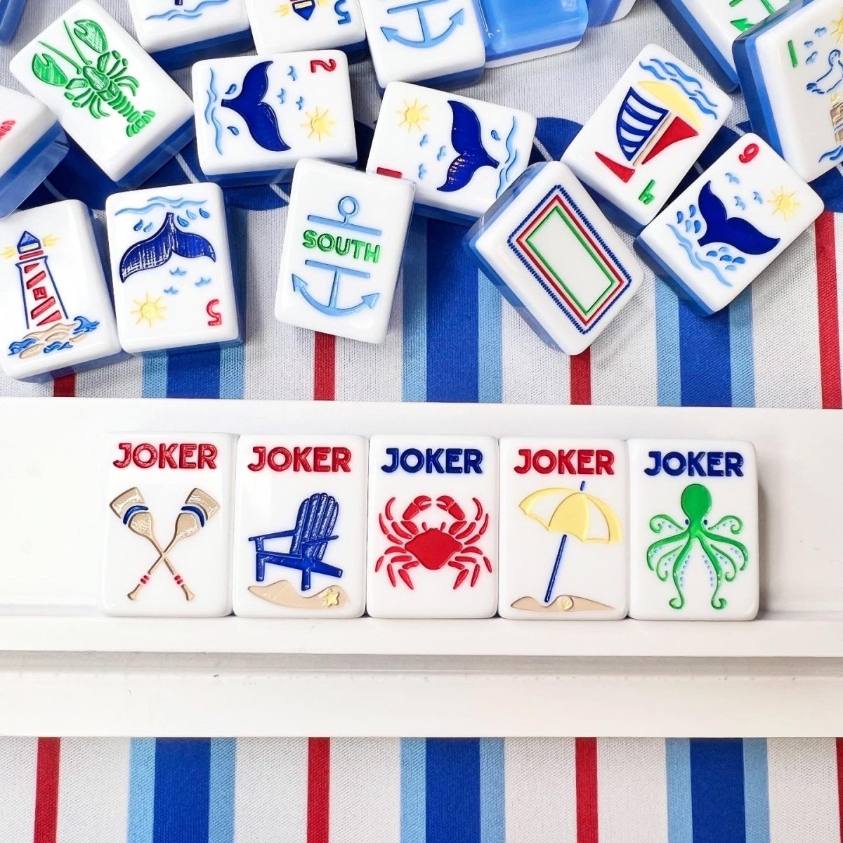 Nantucket - Mahjong Tile Set with Mat & Shufflers - Bam! Let’s Mahjong®