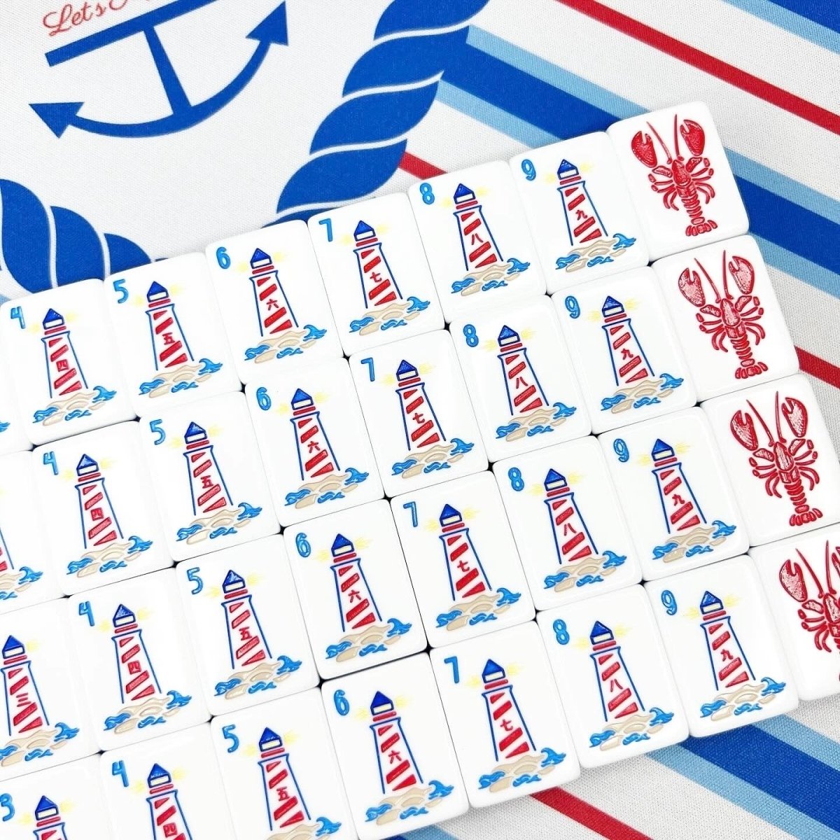 Nantucket - Mahjong Tile Set with Mat & Shufflers - Bam! Let’s Mahjong®