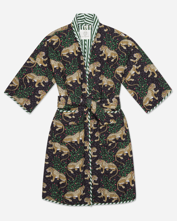 Bagheera - Reversible Quilted Robe - Ink - Printfresh