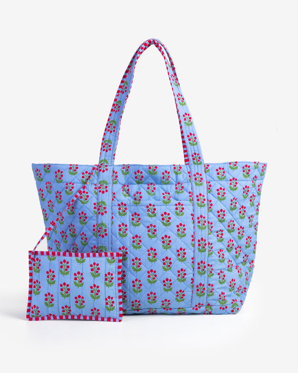 In Bloom - Weekend Bag with Pouch - Denim - Printfresh