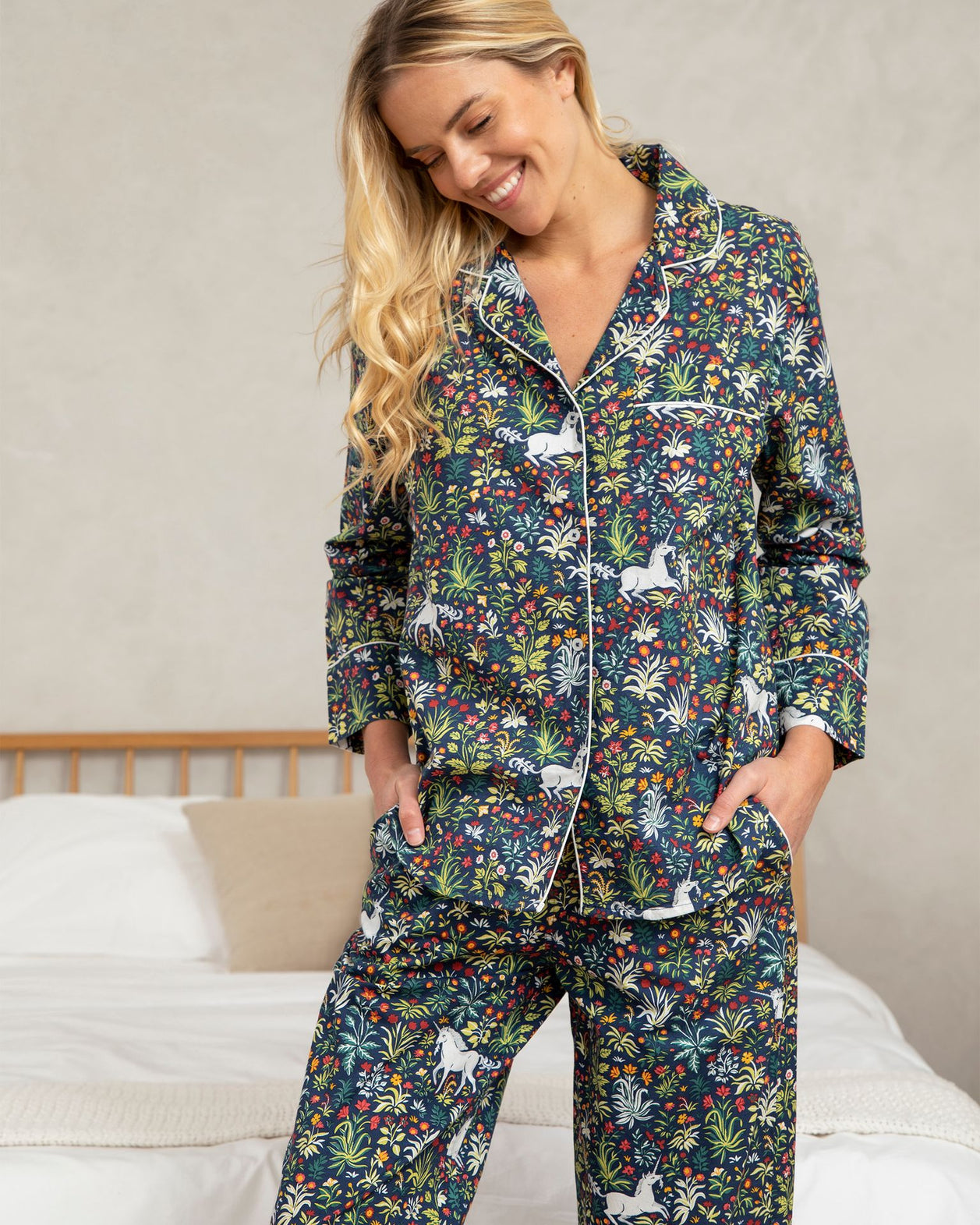 Unicorn's Garden - Long Sleep Set - Indigo - Printfresh