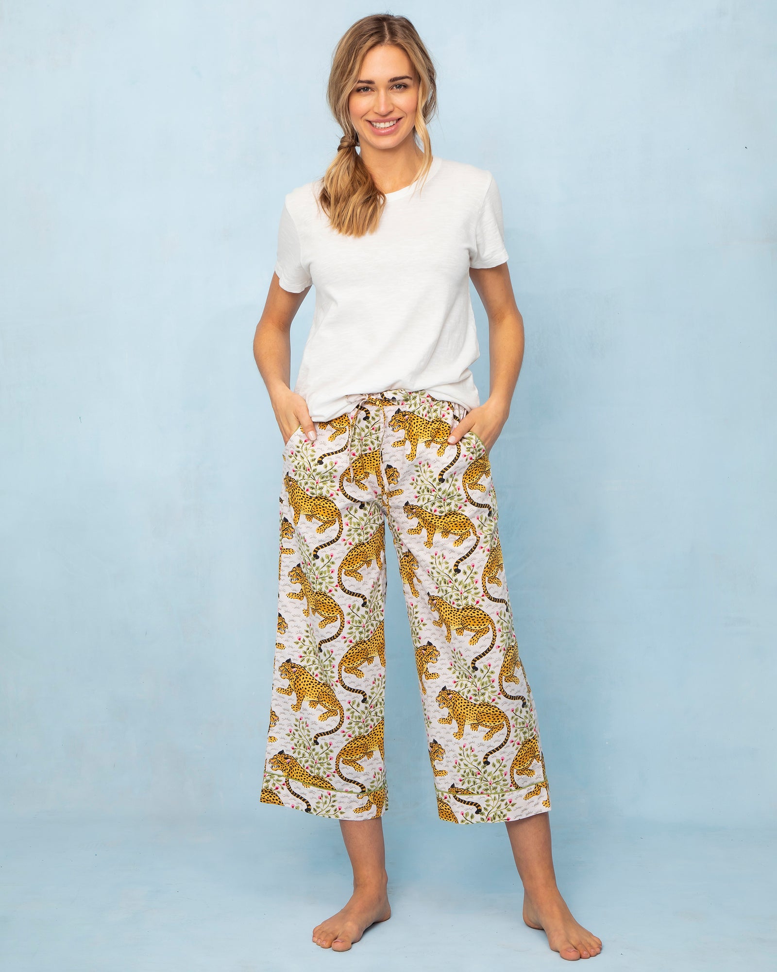 Bagheera - Cropped Pajama Pants - Blush - Printfresh