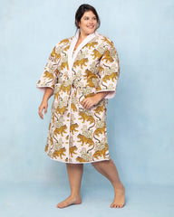 Bagheera - Reversible Quilted Robe - Blush - Printfresh