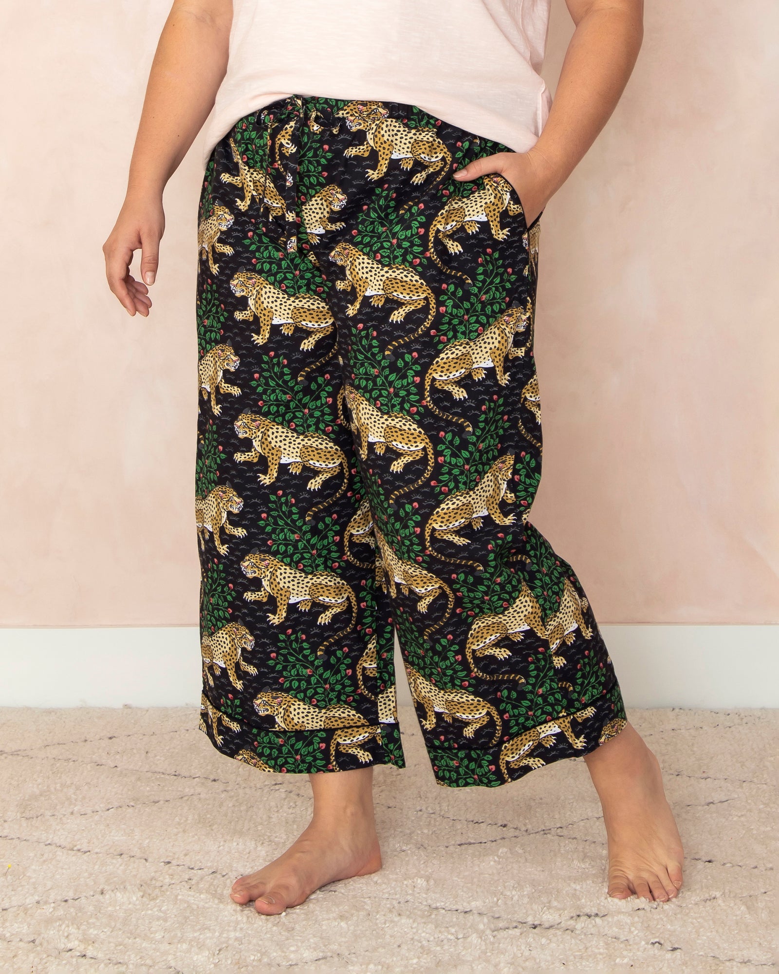 Bagheera - Cropped Pajama Pants - Ink - Printfresh