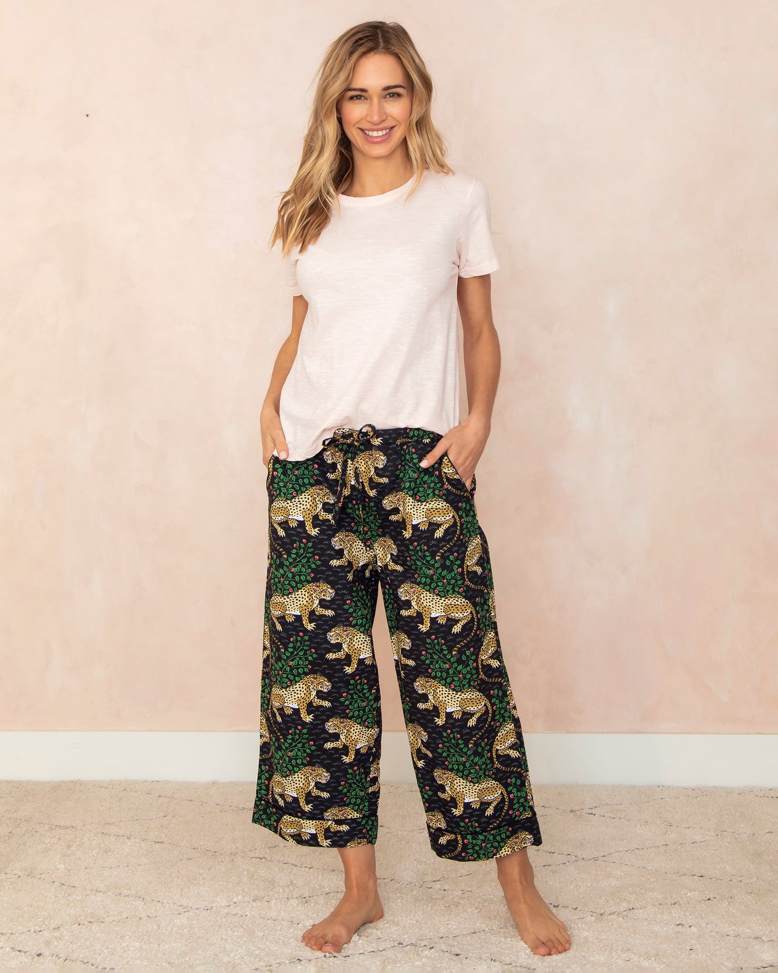 Bagheera - Cropped Pajama Pants - Ink - Printfresh