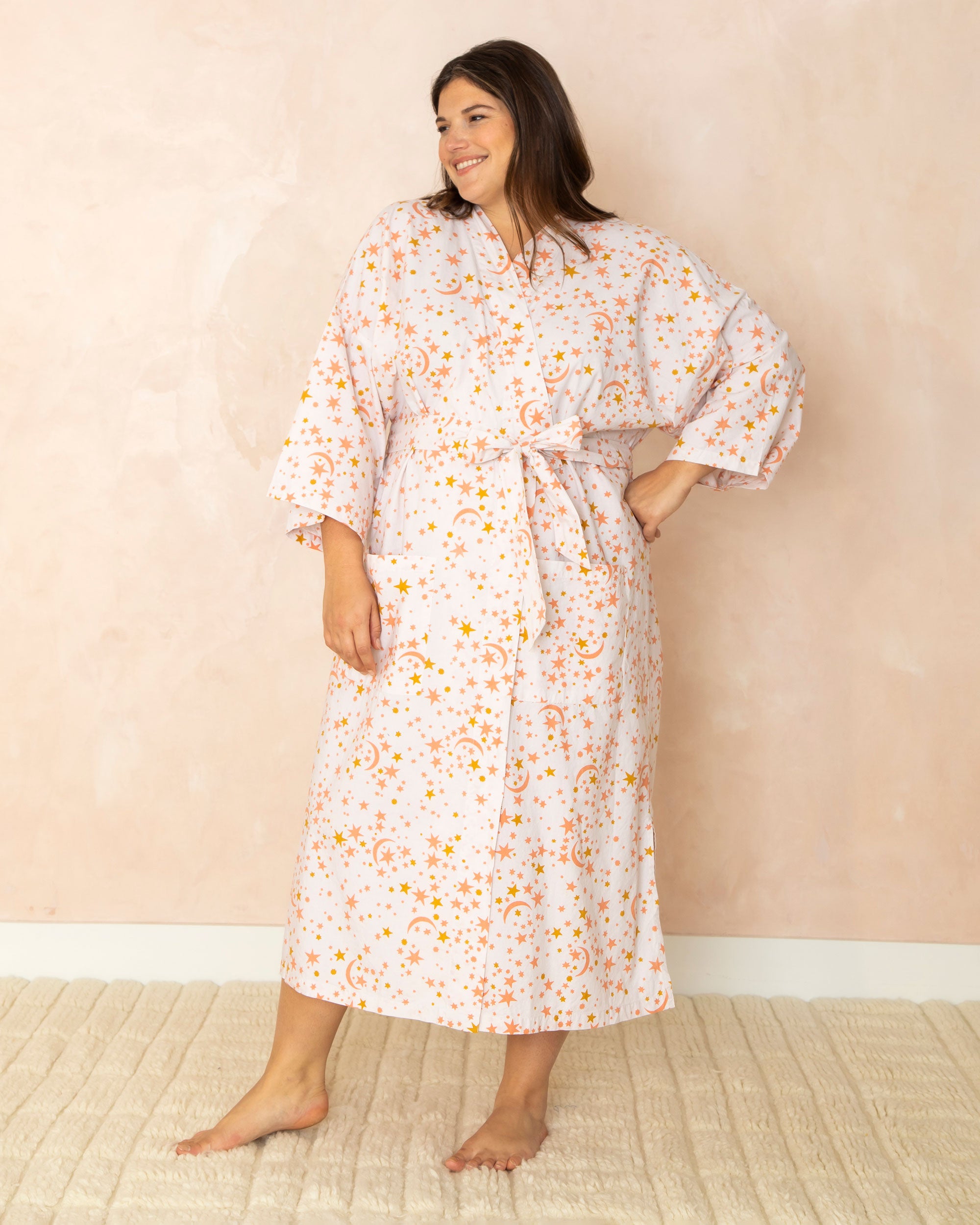 Celestial Skies - Robe - Peach - Printfresh
