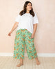 Grazing Giraffes - Cropped Pajama Pants - Sage - Printfresh