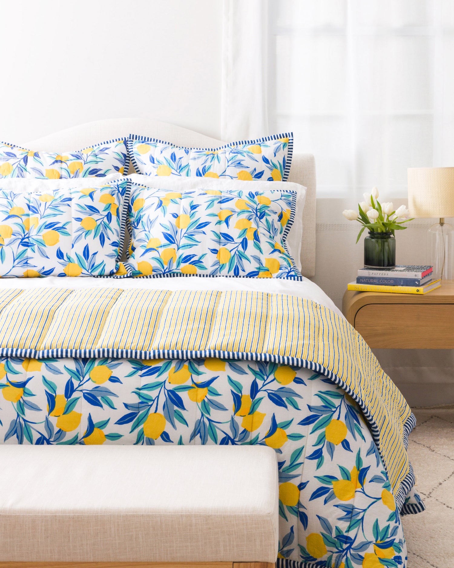 Lemon Zest - Quilted Sham - Cloud - Printfresh