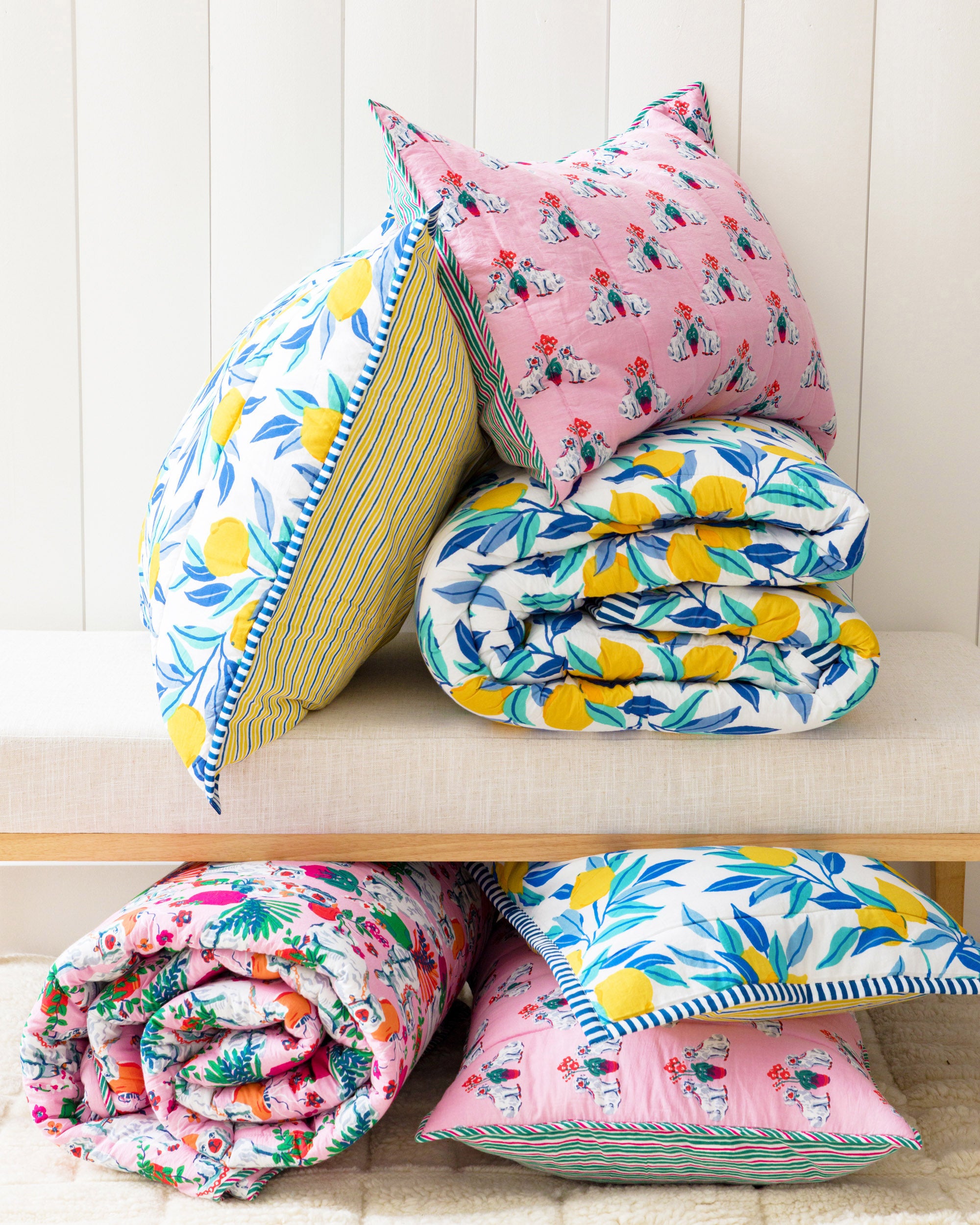 Lemon Zest - Quilted Sham - Cloud - Printfresh