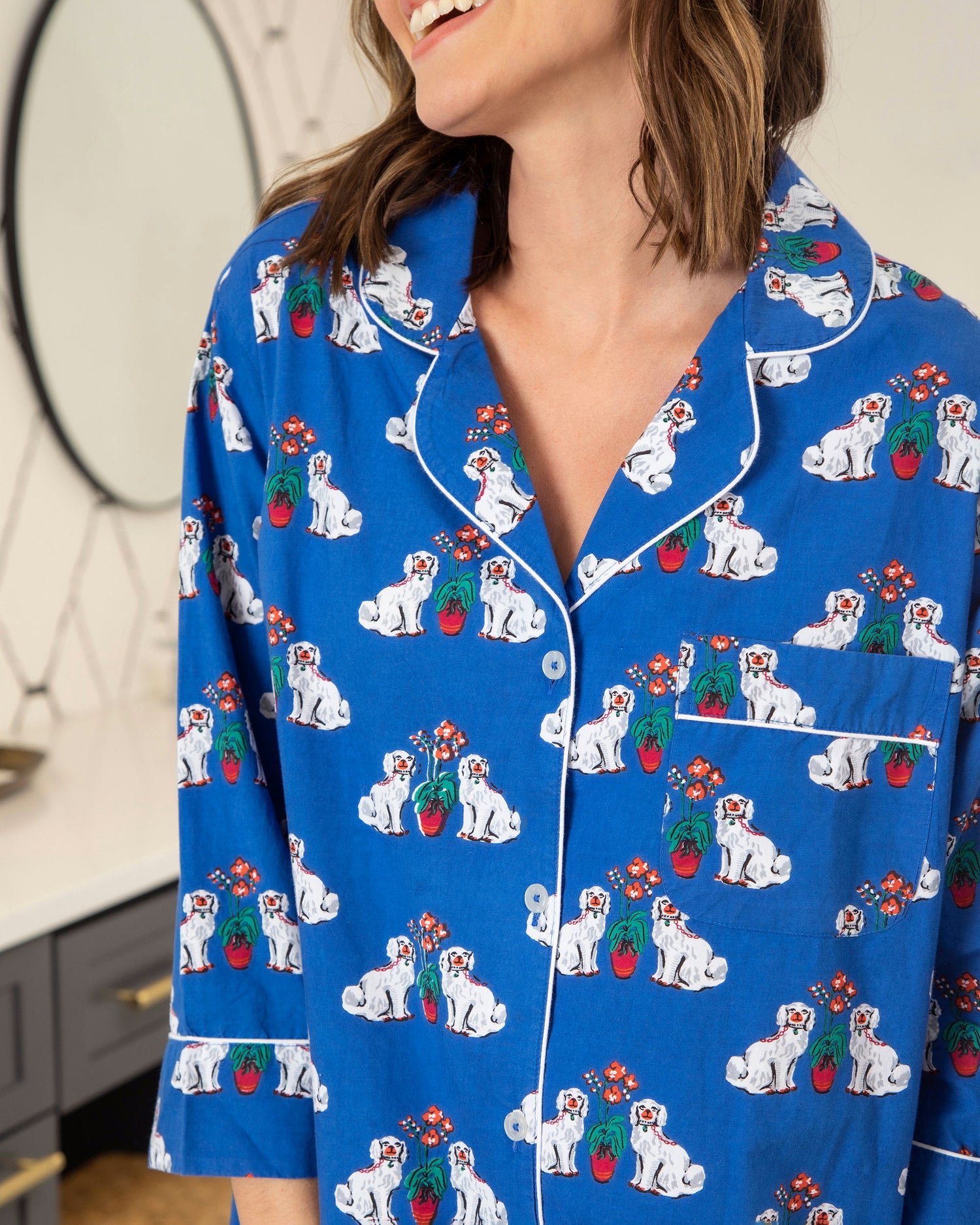 Matching Spaniels - Sleep Shirt - Queen Blue - Printfresh