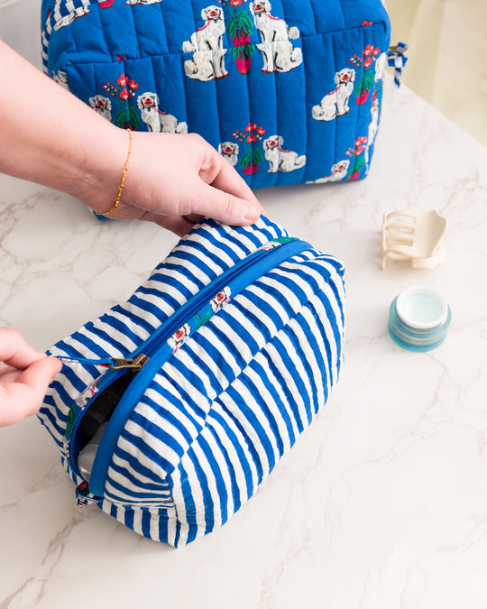 Matching Spaniels - Oversized Pouch Set - Queen Blue - Printfresh