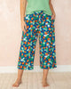 Strawberry Fields - Cropped Pajama Pants - Queen Blue - Printfresh