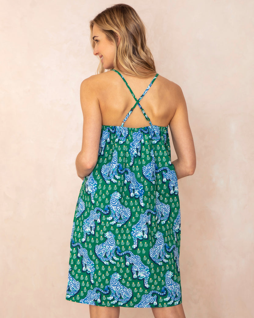 Tiger Queen - Cami Nightgown - Jade - Printfresh