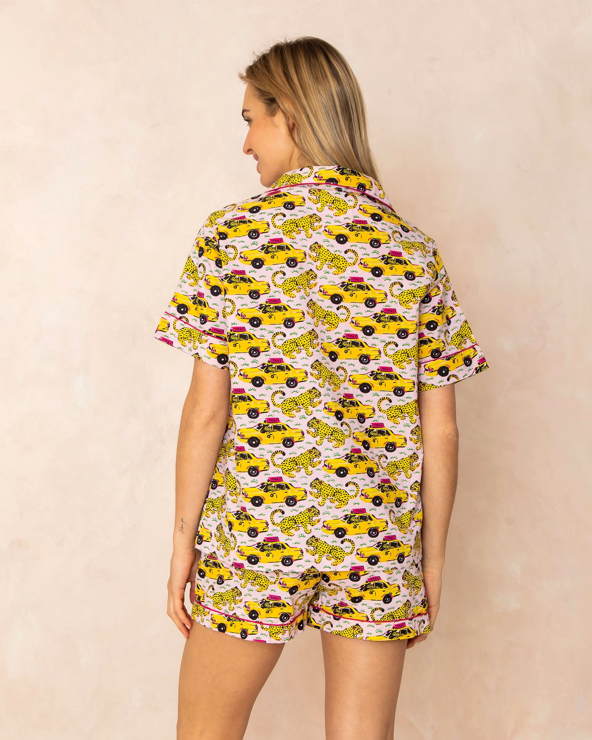 Bagheera - Organic Cotton Short Sleeve Pajama Set - Blush