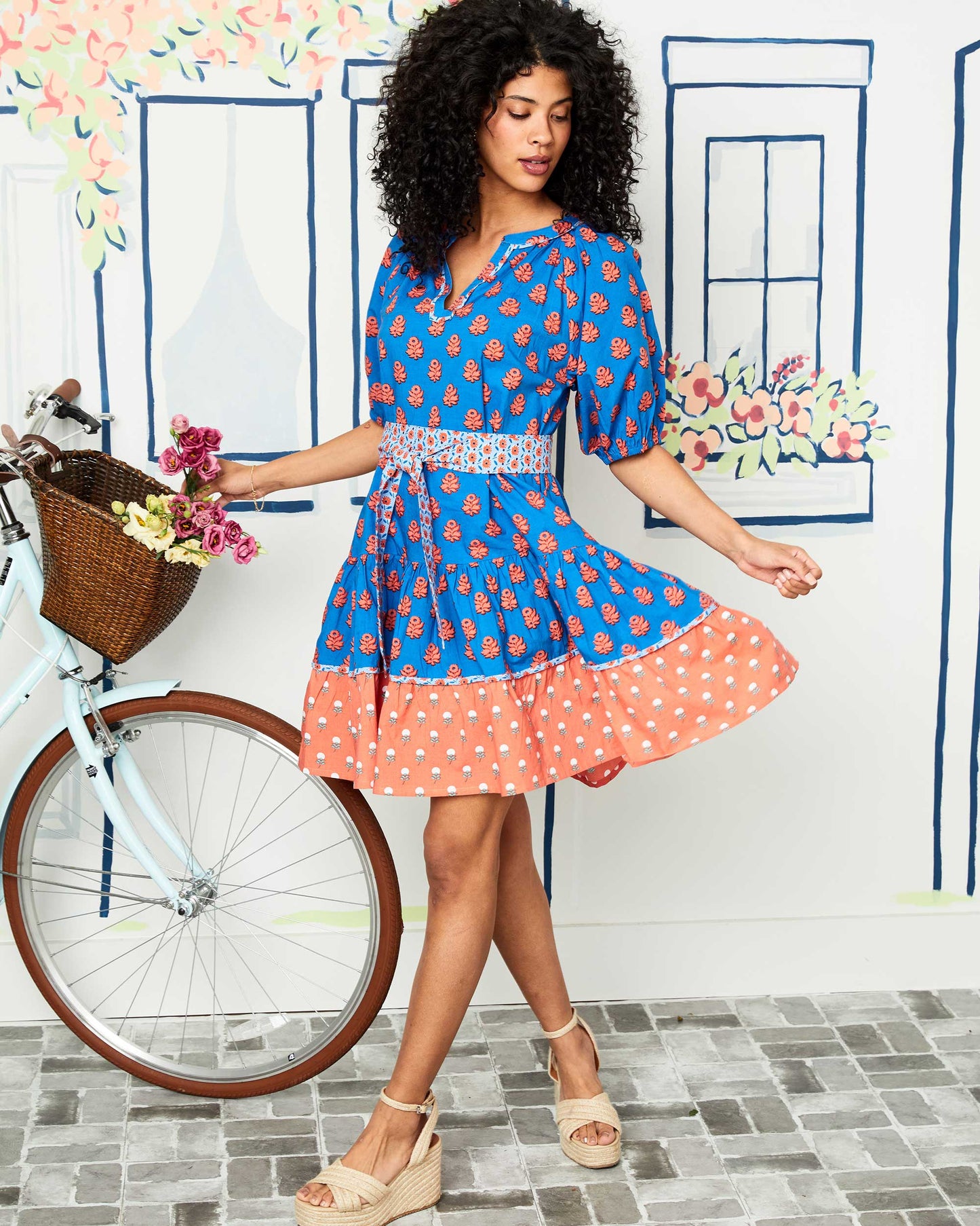 Zinnia - Walk in the Park Dress - Nautical Blue - Printfresh