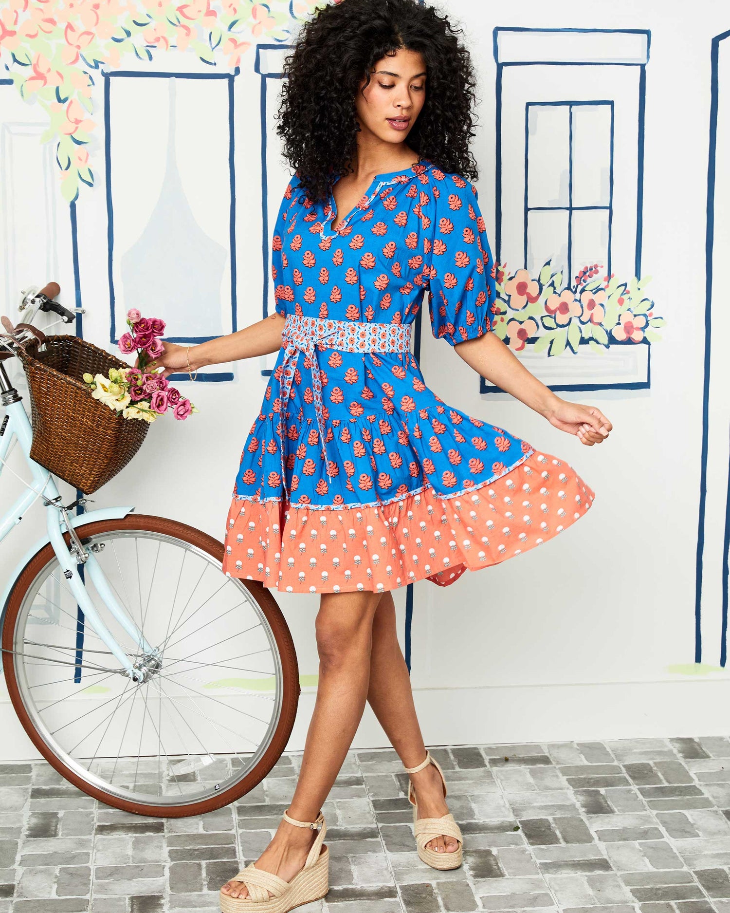 Zinnia - Walk in the Park Dress - Nautical Blue - Printfresh