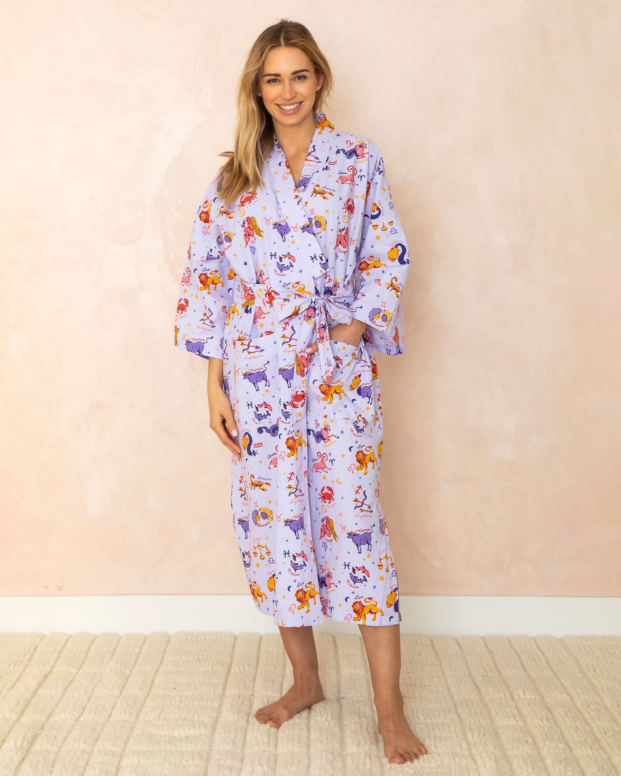 What's Your Sign - Robe - Lavender - Printfresh